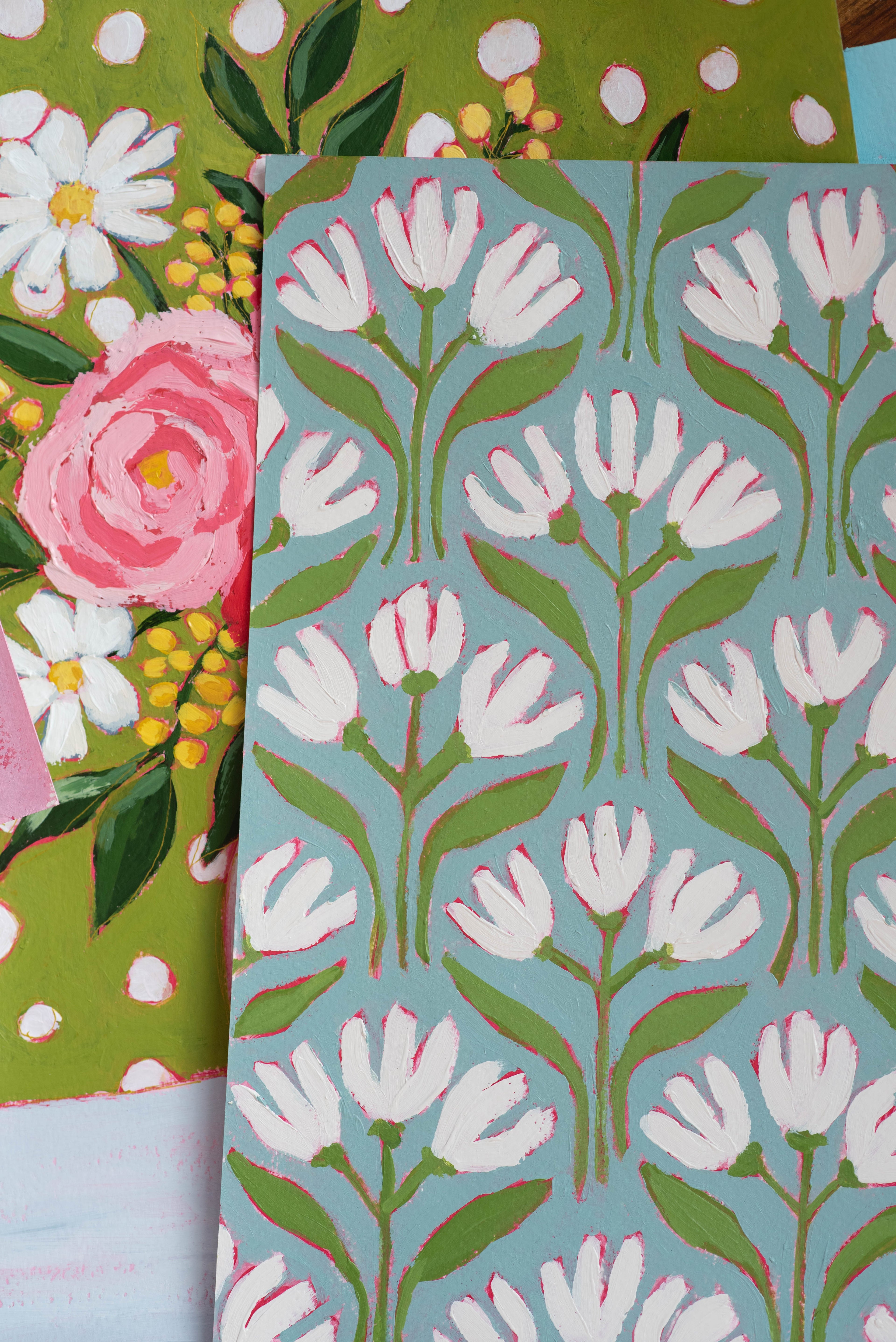11x14 "Daisy Trio Pattern Study No. 2"