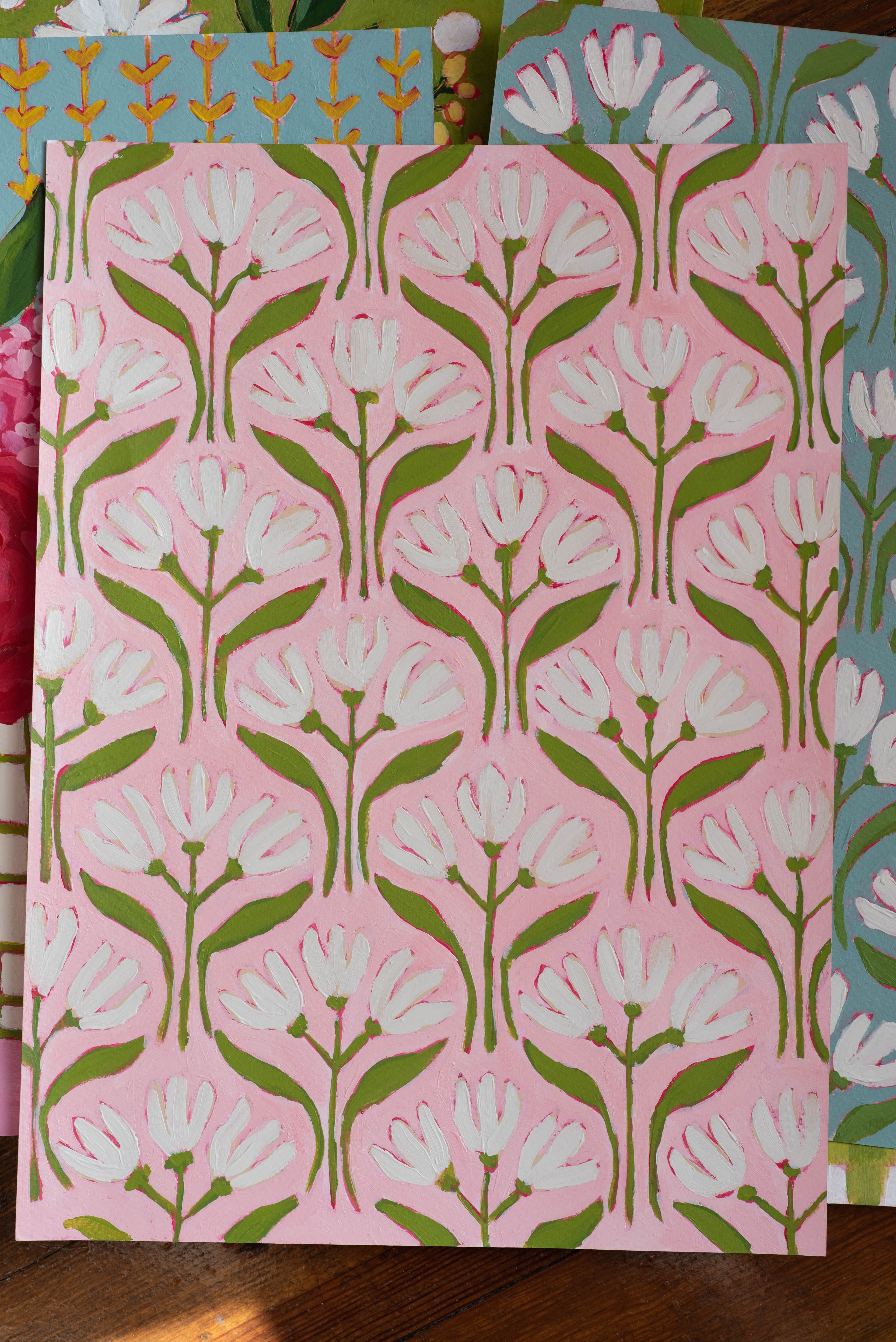 11x14 "Daisy Trio Pattern Study No. 1"