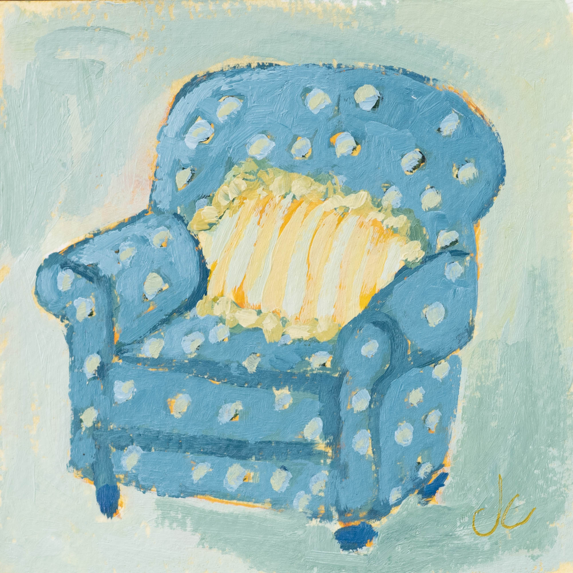 Blue Polka Dot Chair