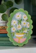 6.5x9.5 Scallop "Tea With The Daisies"