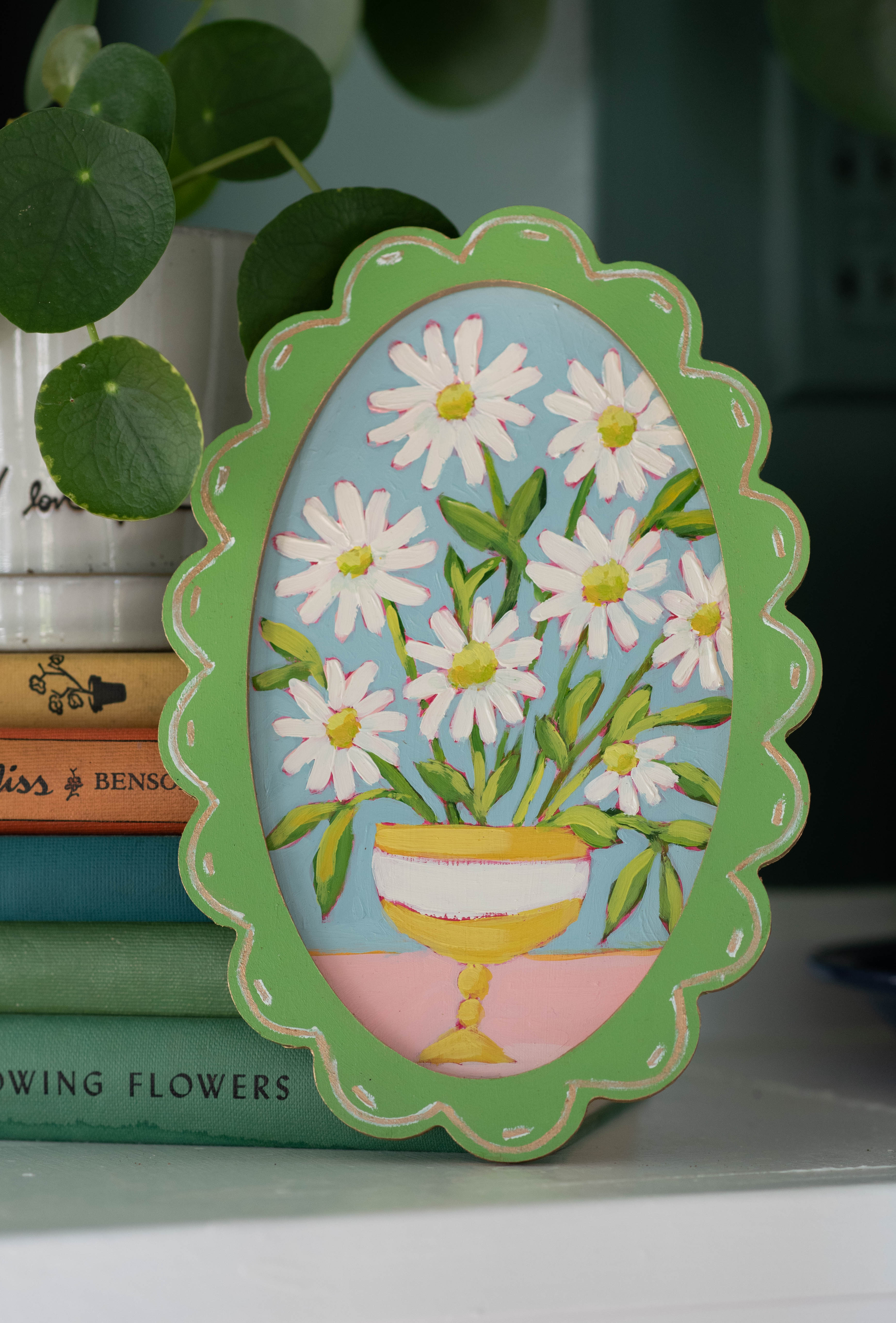 6.5x9.5 Scallop "Tea With The Daisies"