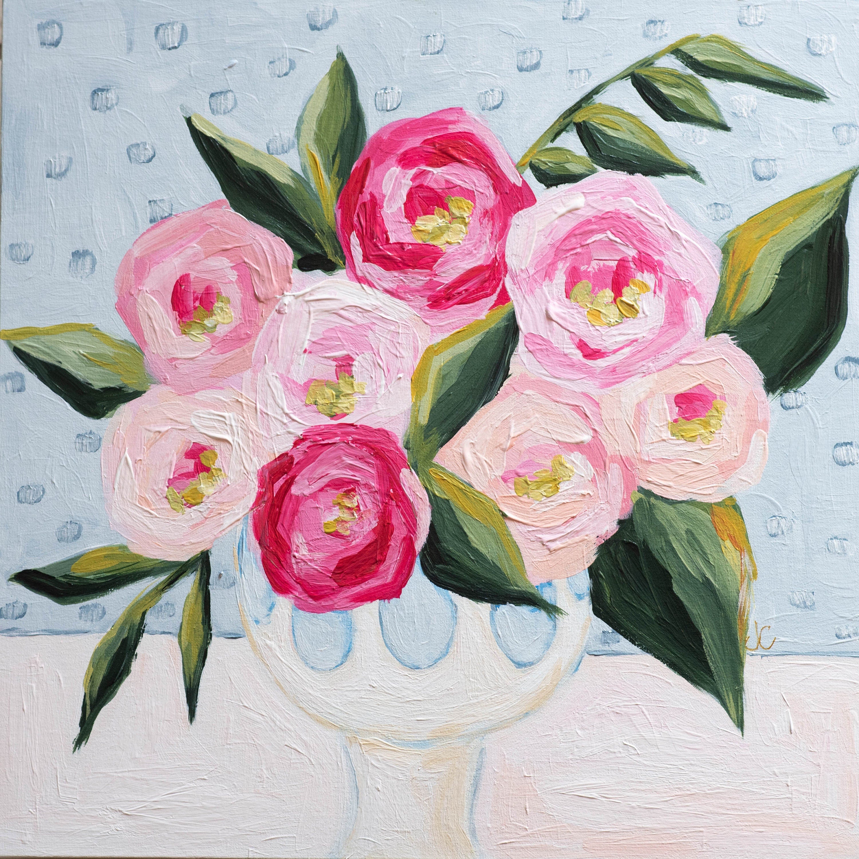 12x12 "Roses In The Snow"