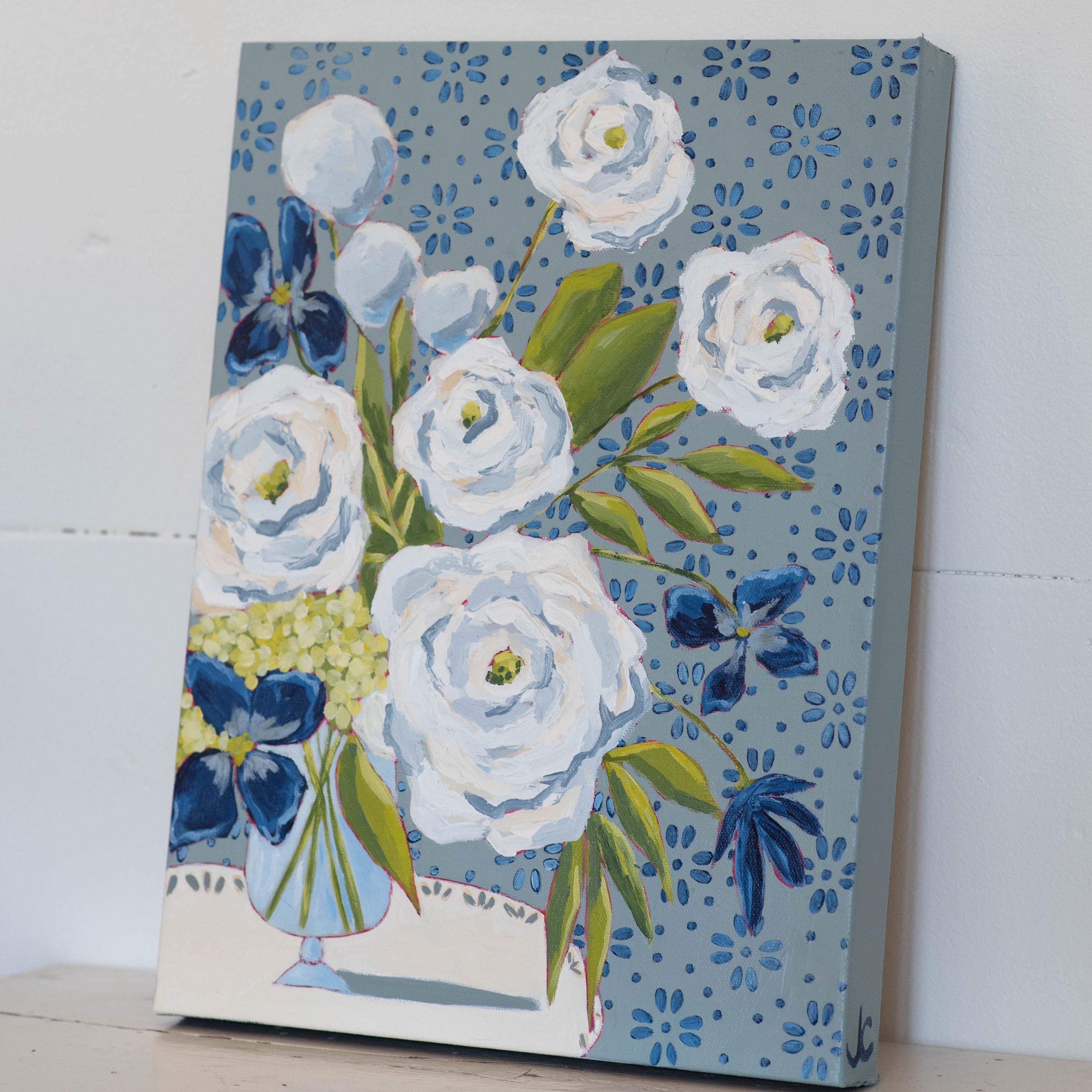 12x16 Midnight Blooms